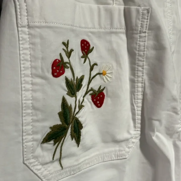 Anthropologie NWOT Maeve The Colette Cropped Wide-Leg Pants: Embroidered Edition - Image 7