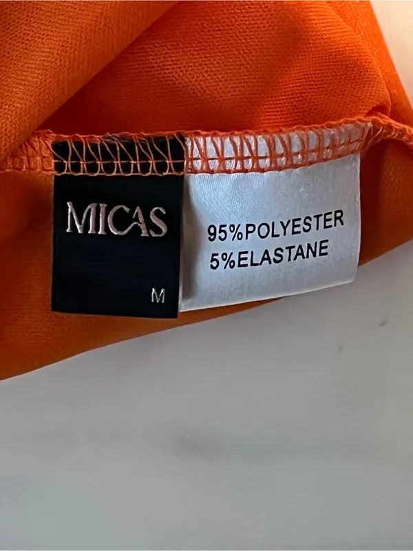 Micas Orange Pink Lace Bustier Maxi Dress Spaghetti Strap Size M - Image 6