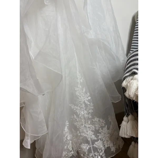 Lulus Mine, All Mine White Embroidered Organza Strapless A-Line Gown Size Medium - Image 11