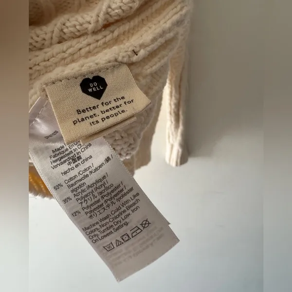 Madewell Cream Cable Knit‎ Turtleneck Sweater NH934 - Image 8