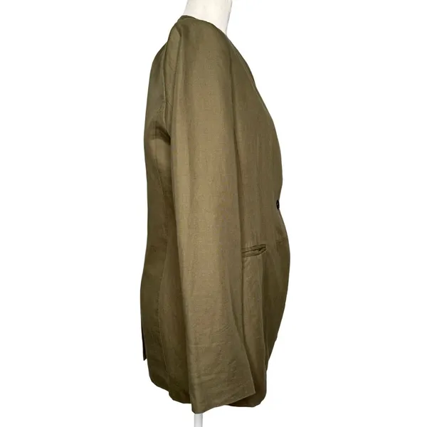 Alex Mill Janine Twill Blazer Army Olive Green Linen Blend Small Jacket $325 - Image 4