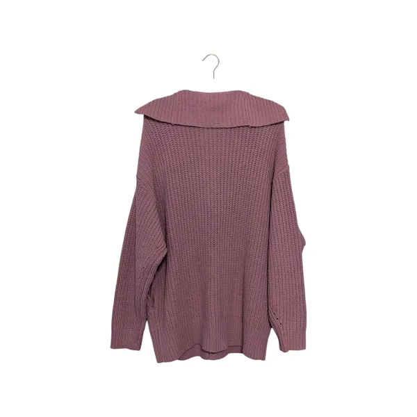 Free People Swim Too Deep Cardigan Smoked Pink Knit Seater Oversized Small Rose - Image 4