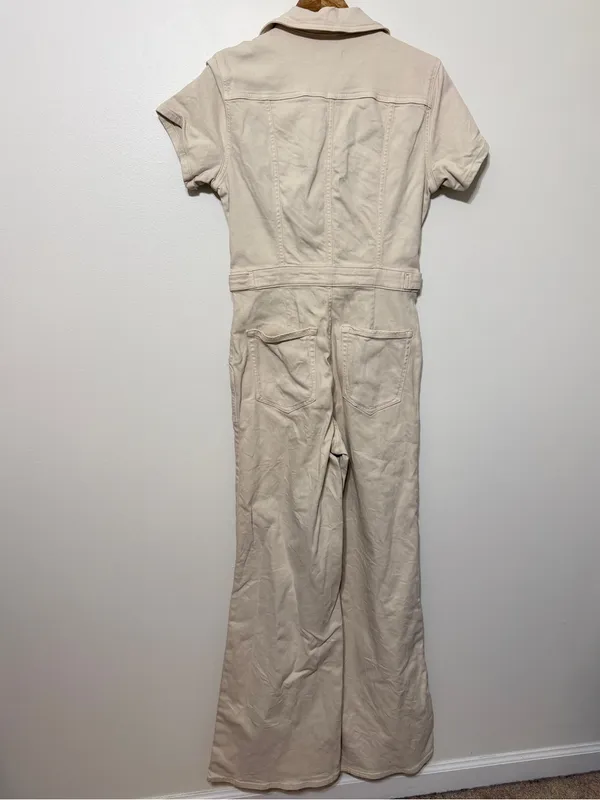 Good American Fit For Success Stretch Cotton Denim Utility Jumpsuit Size Large 3 - Image 7