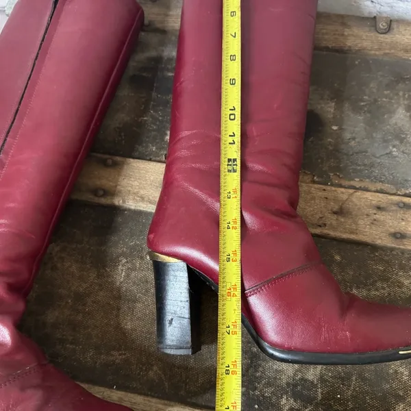 70’s Etienne Aigner Burgundy Red Heel Boots - Image 9