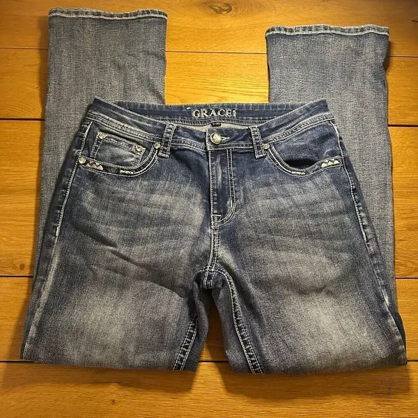 Grace in LA embellished jeans 11/30 - Image 2