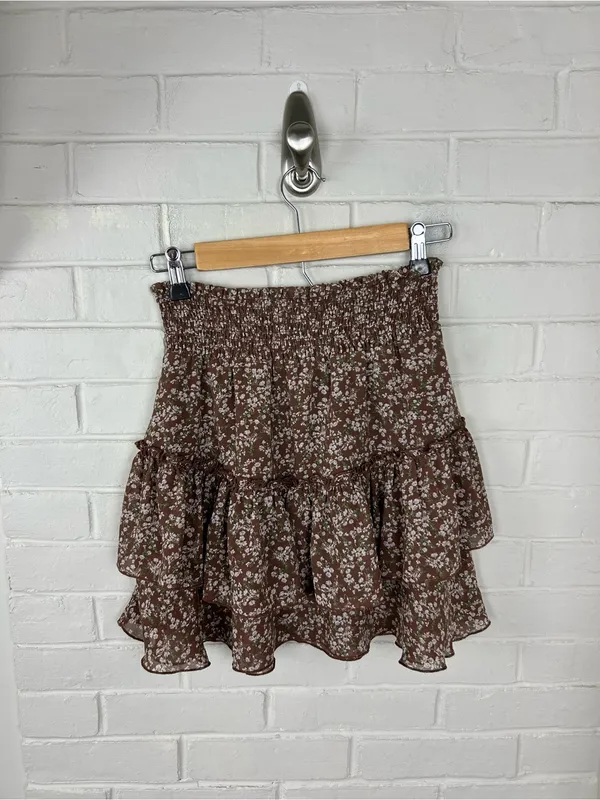 Altar’d State Brown Floral Mini Skirt Size S - Image 8
