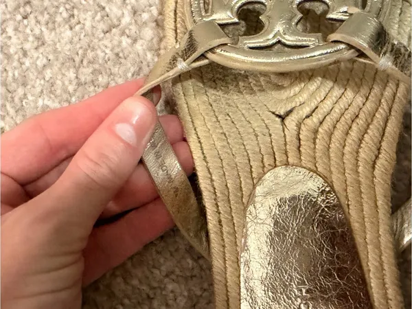 Tory Burch Metallic Gold Miller Logo Espadrille Slide Sandals - Image 5