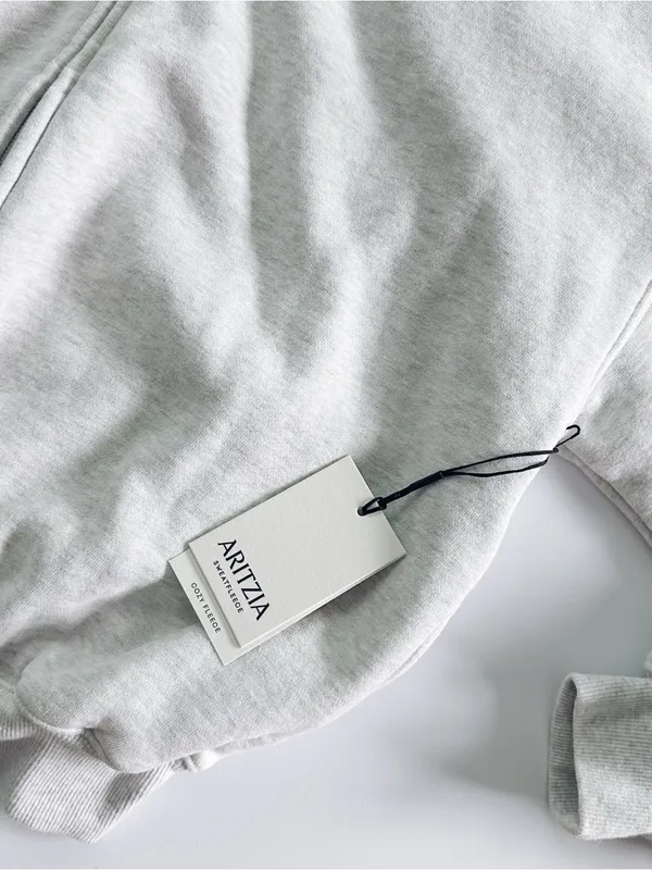 Aritzia Cozy Sweatfleece Mega Zip Hoodie Heather Cloud White - Image 9