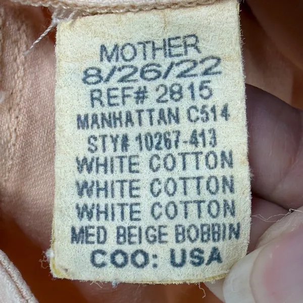 Mother‎ The Manhattan Wide Leg Pants Peach Cotton Lyocell High Rise Sz 23 NOTE - Image 3