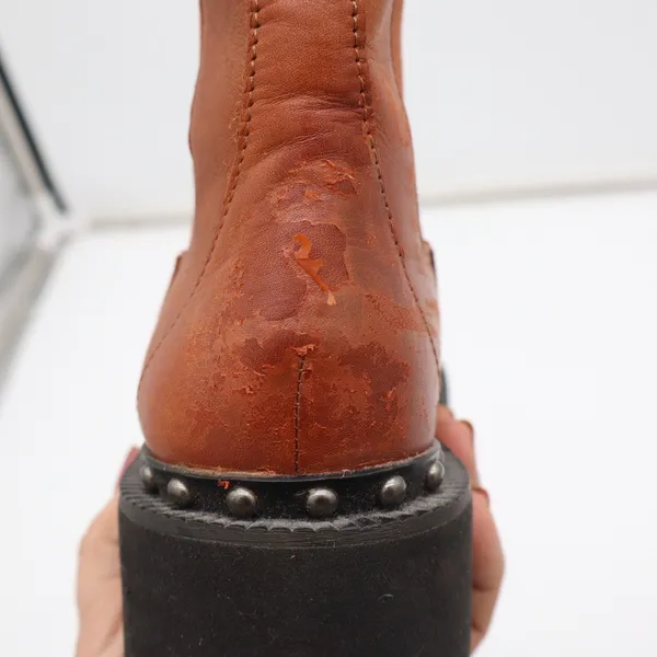 Vince Camuto Boots Womens 6 Meendey Cognac Brown Studded Lug Platform Fair - Image 6