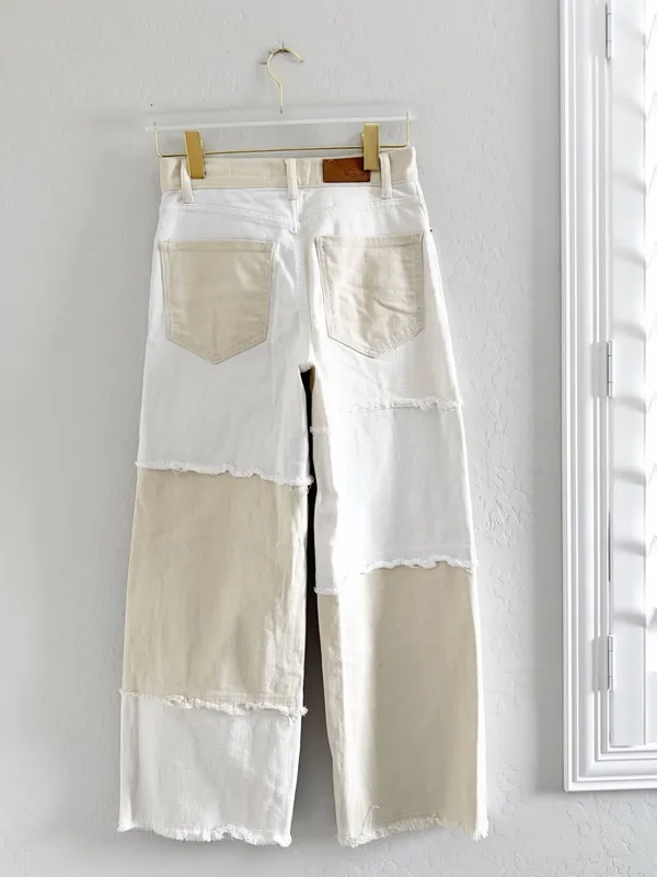 Rails The Getty Crop Wide Leg in Ecru Patchwork Size 25 - Image 13