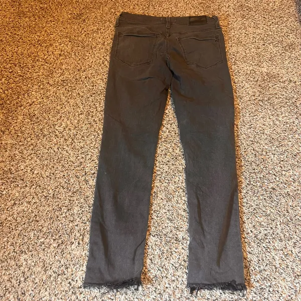 Madewell 9 Inch Mid Rise‎ Skinny Jeans Women's Size 28 Black Frayed Hem - Image 7