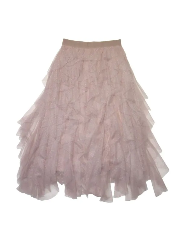 NWT by Anthropologie Evelyn Chéri Cheri in Rose Ruffled Tulle Midi Skirt L - Image 6