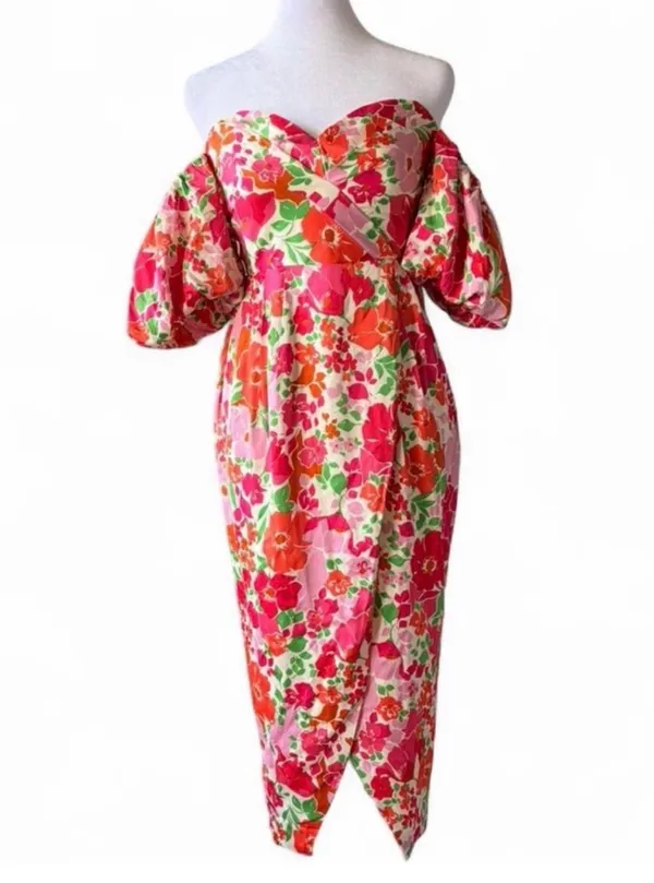 ASTR Label Pink Floral Midi Dress - Image 4