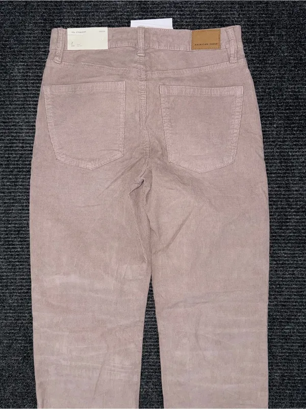 American Eagle NWT 90s Straight Dusty Rose Corduroy Pants Women’s Sz 2 SHORT - Image 6