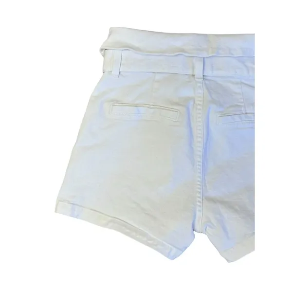 LE JEAN REVOLVE High Rise Lola Mini Shorts White Wash Front Tie Belted Sz 25 - Image 6