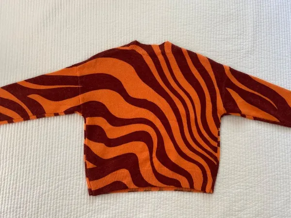 Orange and burgundy swirl Zara sweater - Image 5