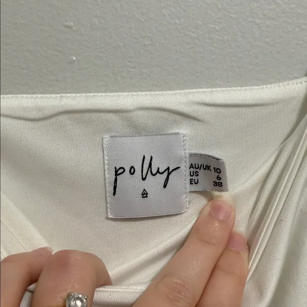 Princess Polly White Spaghetti Strap Body Suit Size 6/M - Image 4