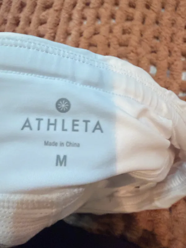 Athleta White Running Skort Medium Built In Shorts Zip Pocket - Image 5
