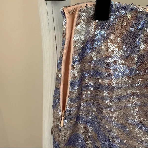 Revolve More To Come Ava Sequin Mini Skirt in Blue Multi Color SZ S - Image 6