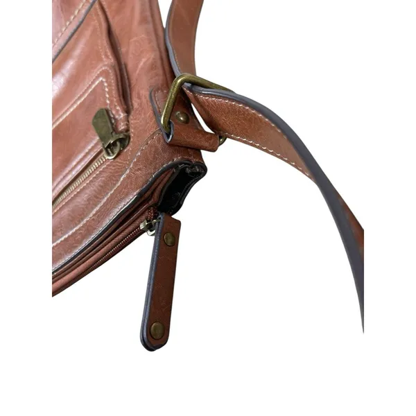 b.ø.c Born Concept Cognac Brown Faux Leather Crossbody Bag Messenger Purse - Image 9