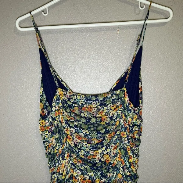 NEW Urban Outfitters Moonbeam Floral ruched mesh mini dress women’s size large - Image 7