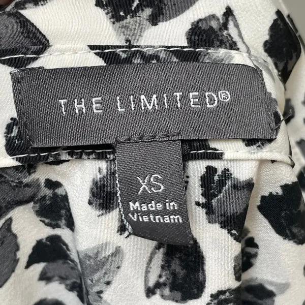 The Limited‎ Shirt Dress Women XS Black White NO BELT Abstract Print 3/4 Sleeve - Image 14