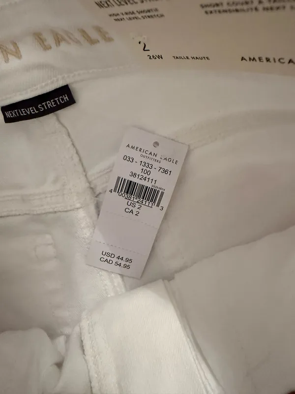 American Eagle white jean shorts - Image 4