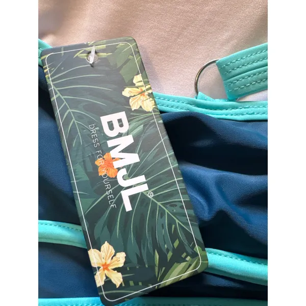 BMJL High Waist Cutout Teal Trim Swimsuit Women's‎ L New with Tags - Image 3