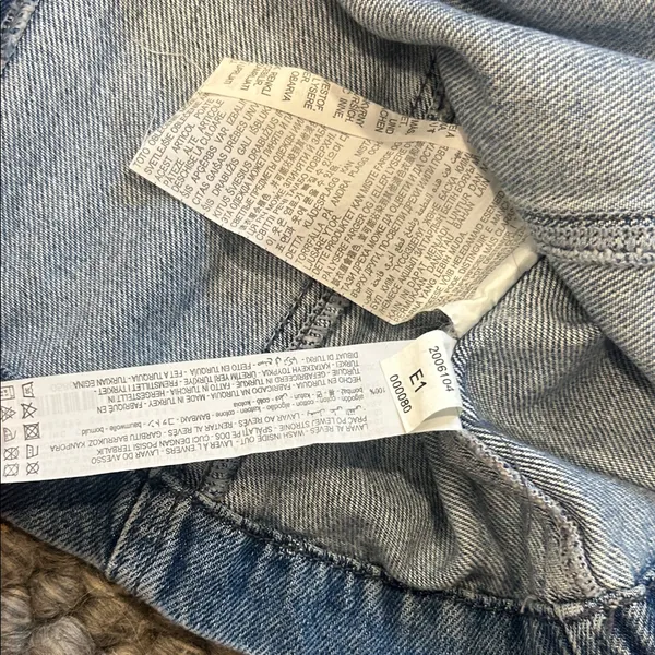 Zara Blue Denim Puff LS Mini Dress Size XS - Image 9