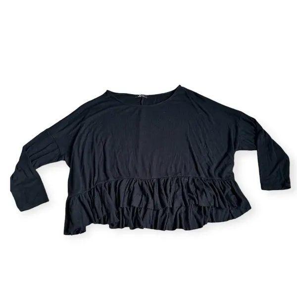 Soprano black long sleeve babydoll Top 1X - Image 3