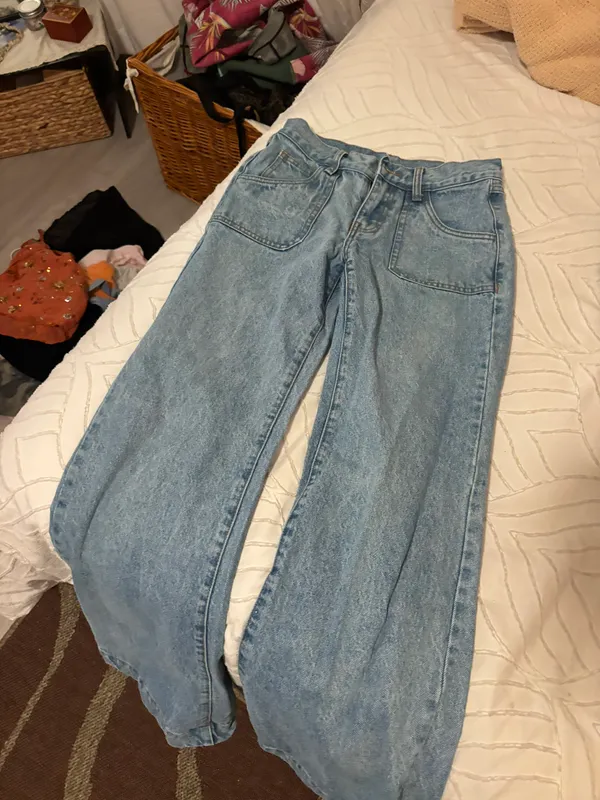 Flare Button Pocket Jeans - Image 5