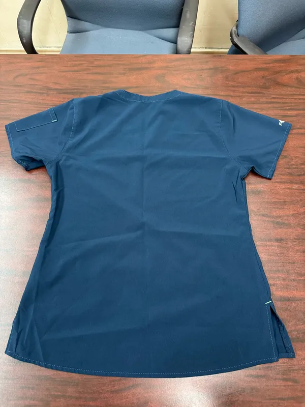 Carhartt Navy Modern Fit V-Neck Cross-Flex Scrub Top Size Small - Image 2