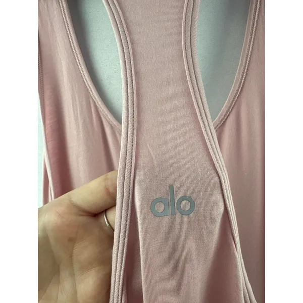 Women’s Alo Millennial Pink Racerback All Day Tank Size L - Image 4