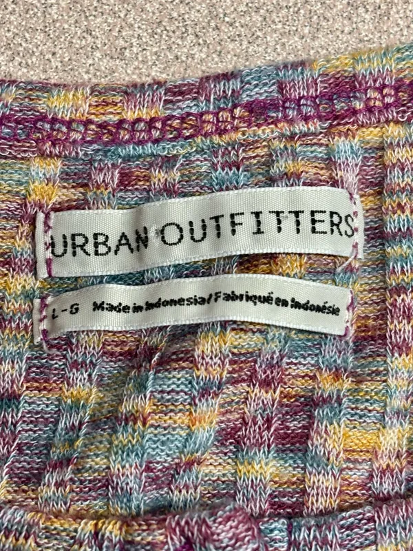 Urban Outfitters Women’s L Striped Button Down Knit Long Sleeve Cropped Top -EUC - Image 3