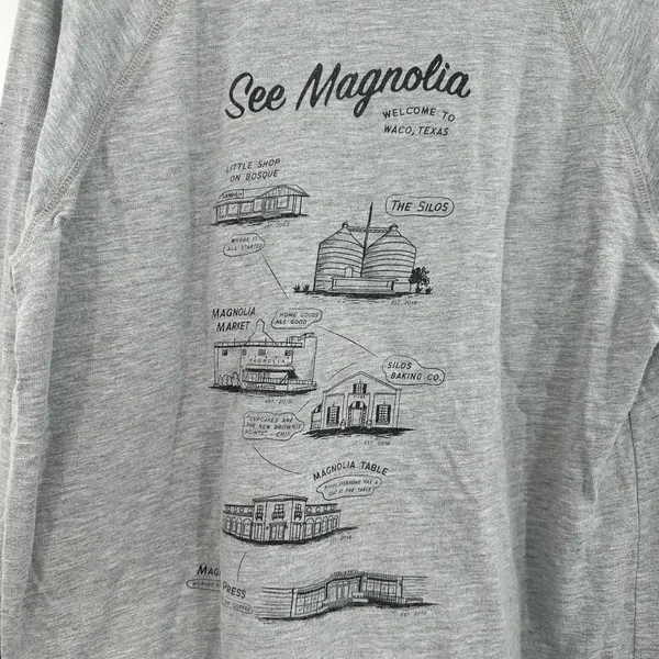 Magnolia Size Large Long Sleeve Crew Neck Pullover Sweatshirt Top Waco Texas‎ - Image 3