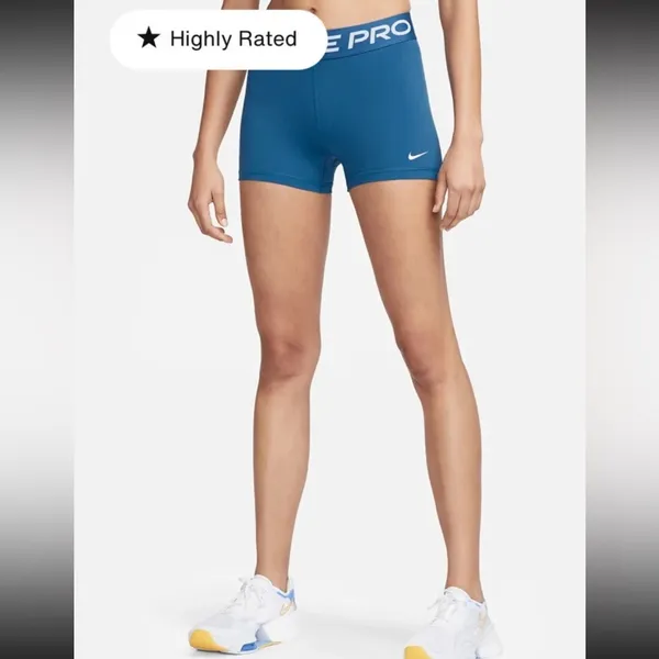 NEW Nike Pro Women's 3" Shorts Industrial Blue/White CZ9857-457 Size XXL 2XL - Image 7