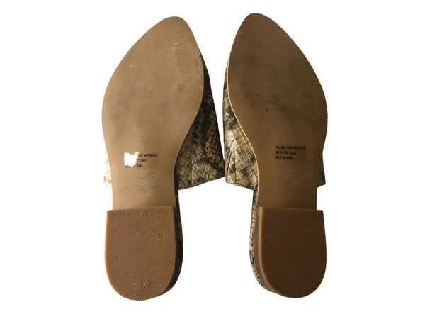 DV Dolce Vita Itzel Tan Multi Snake Embossed Pointed-Toe Mules Faux Leather 6.5 - Image 3
