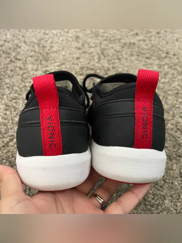 Women’s Vionic Storm Sneakers Black White Red Size 6.5 - Image 5