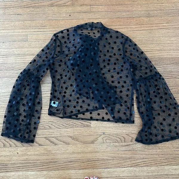 Polka Dot Sheer Top - Image 3