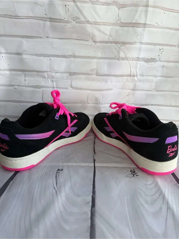 Reebok x Barbie BB 4000 II Women's Black Suede Sneakers - Image 5