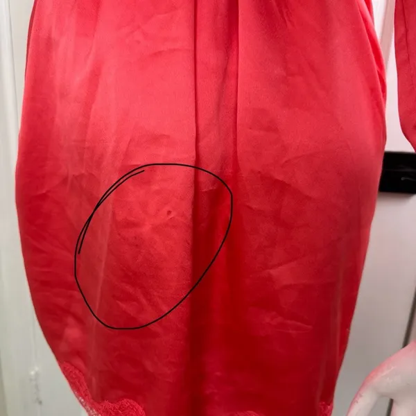 Victoria's Secret sexy satin robe Lace shoulder Red Size SX. I#164 - Image 9