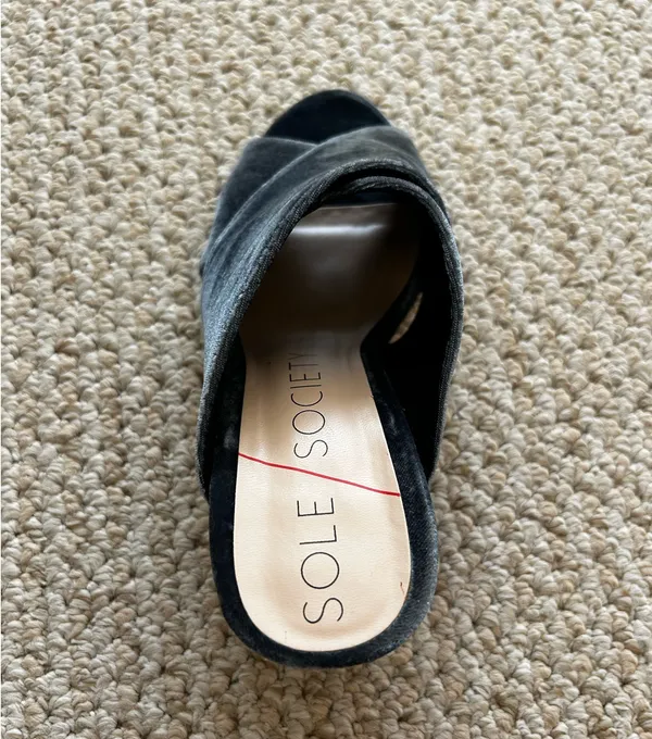 SOLE SOCIETY Luella Cloud Blue Crisscross Mules - Image 11