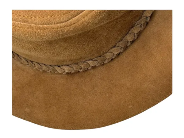 Express 𖤗 Suede Floppy Hat with Braided Trim 𖤗 Brown 𖤗 Festival Boho Hippie Vibe - Image 6