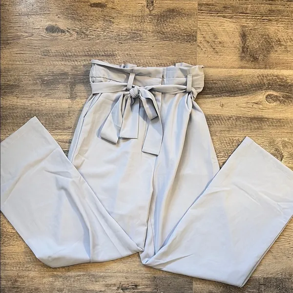 Light Blue Women's High-Waisted Dressy Pants - Image 3