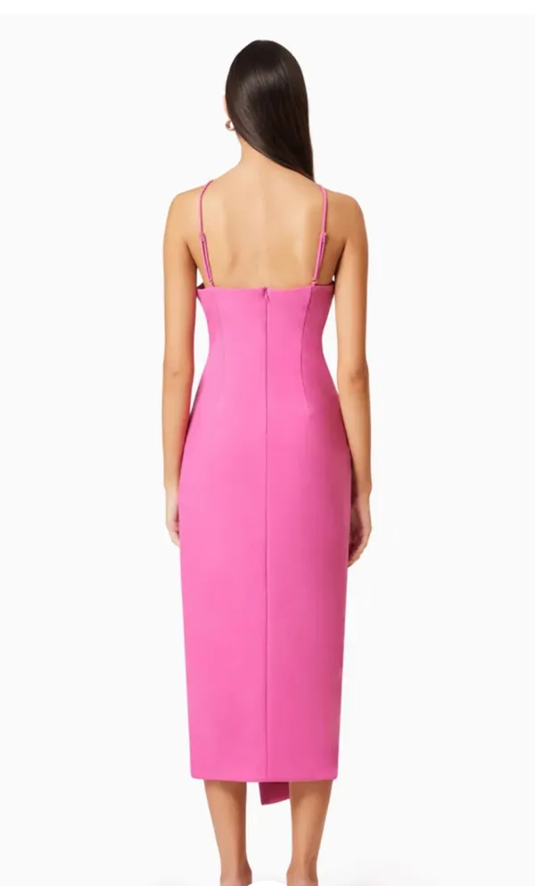 Elliatt Janelle 3D Midi Dress In Pink XXS - Image 3