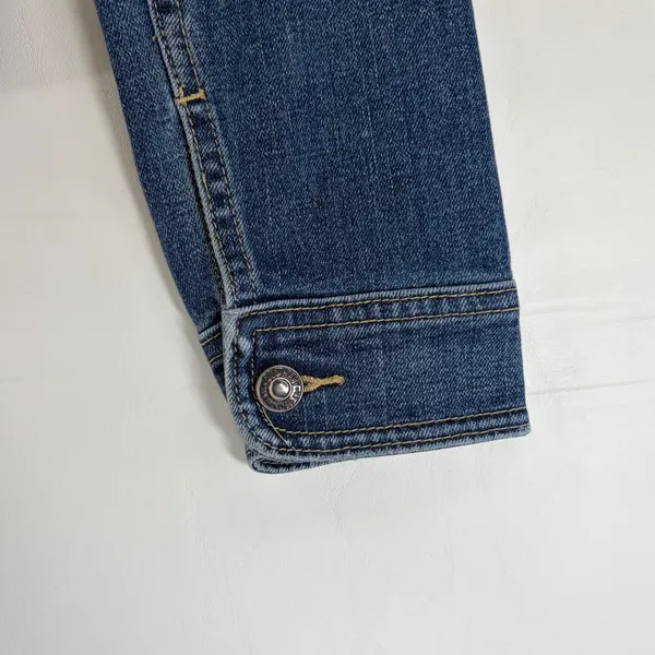 Old Navy Women's Denim Jacket Medium Wash Stretch Denim Trucker Cowgirl Blue Size Small - Image 10