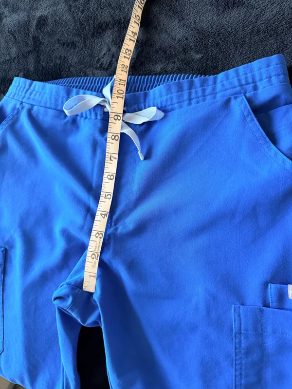 Figs blue Technical Collection pull up pants, elastic waist, pockets, ankle, M/P - Image 5