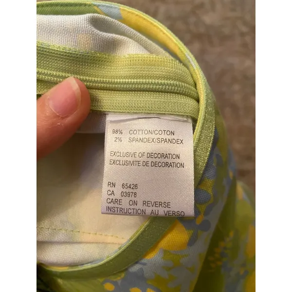 Northern Isles Vintage Floral A-Line Skirt Green Yellow Blue Retro Print Bold - Image 8