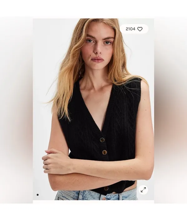 Free People Beatrice Cashmere Vest Pastel Yellow Small - Image 5